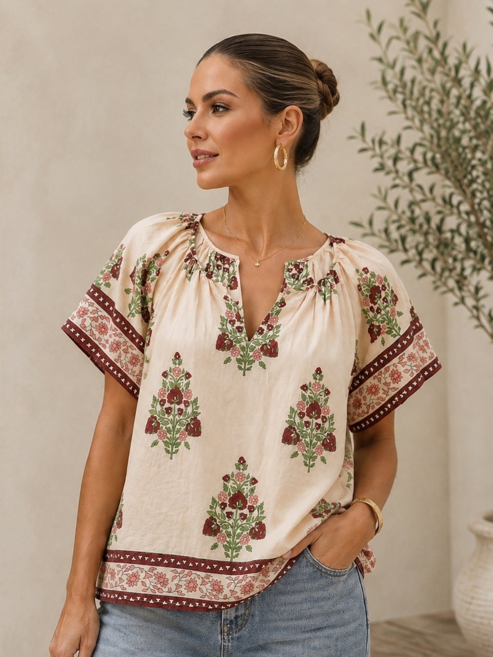 NWT | Tuckernuck | Blush Chandelier Elena Floral Boho Top - Size XL